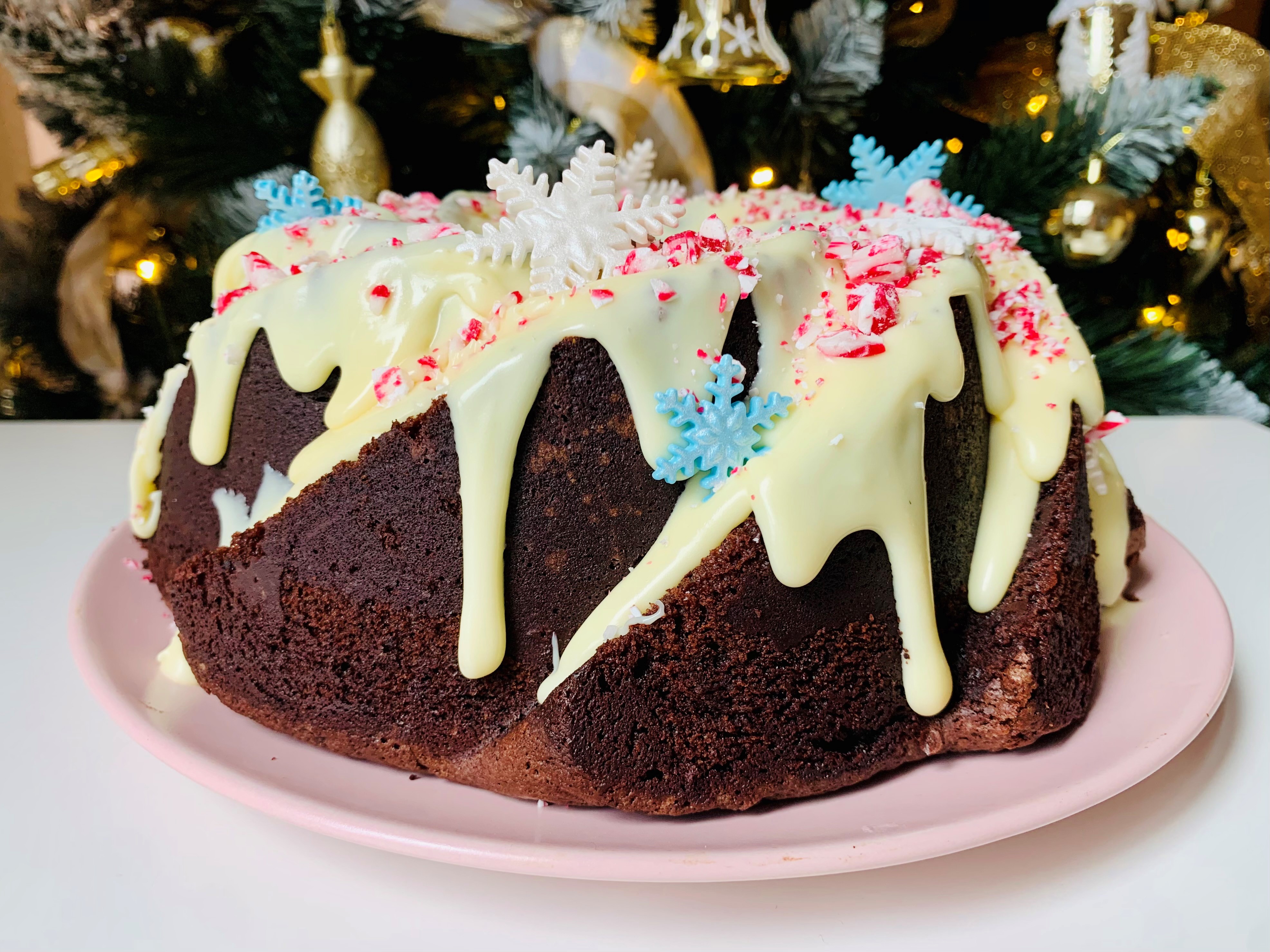 Bundt cake di Natale al cioccolato e menta